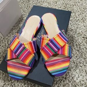 J. Crew Rainbow Slide Sandals
